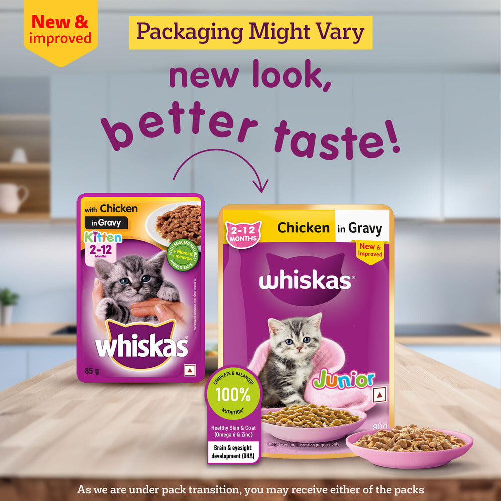Whiskas Chicken in Gravy Meal Kitten Wet Food Cats-Wet Food Whiskas 112x80g