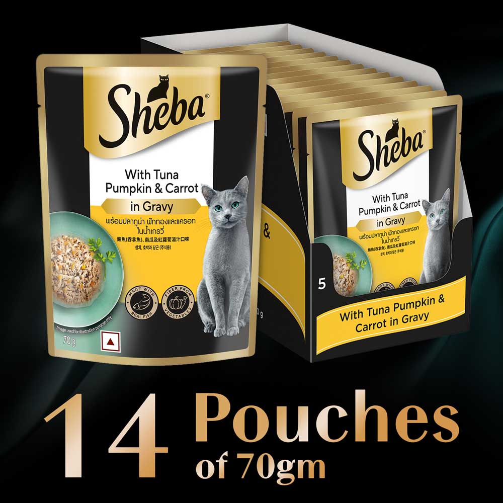 Sheba Tuna Pumpkin & Carrot In Gravy Rich Premium Adult Fine Cat Wet Food Cats-Wet Food Sheba