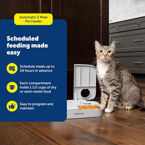 PetSafe 2 Meal Automatic Pet Feeder for Dogs and Cats