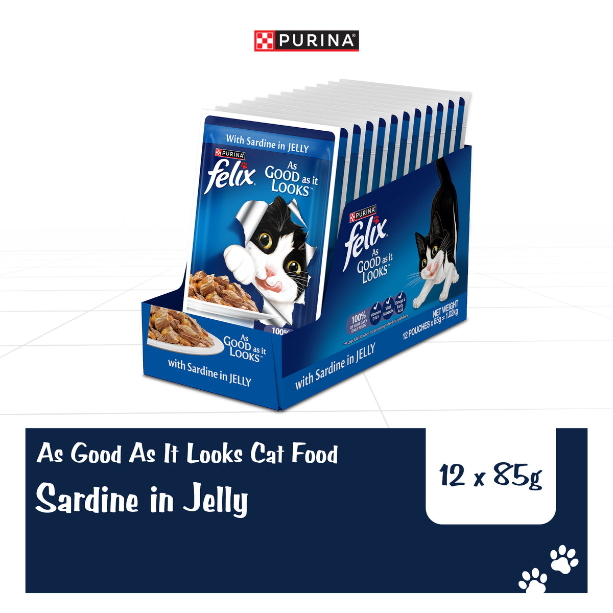 Purina Felix with Sardine in Jelly Complete and Balanced Adult Cat Wet Food Cats-Wet Food Felix