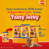 Pedigree Roasted Lamb Tasty Jerky Treat, Pet Vogue Dog-Shaped Plush Toy, & Trixie Hedgehog Ball Vinyl Toy Combo for Dogs
