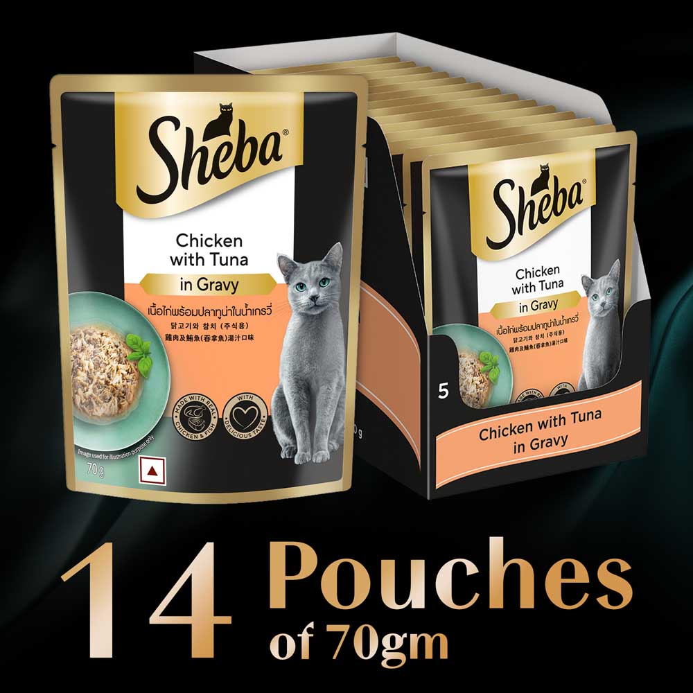 Sheba Chicken With Tuna In Gravy Rich Premium Adult Fine Cat Wet Food Cats-Wet Food Sheba
