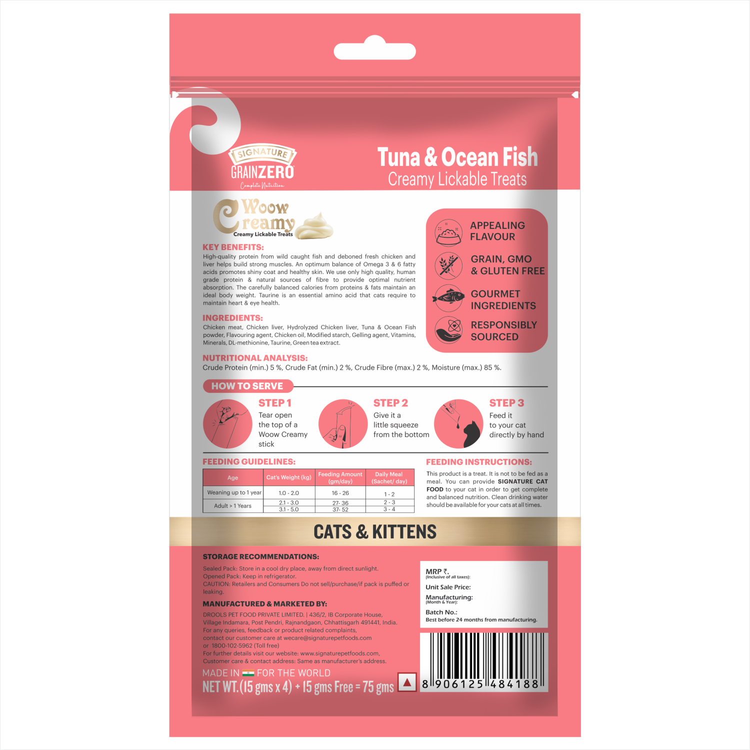 Signature Grain Zero Tuna and Ocean Fish Lickable Creamy Cat Treats Cats-Treats & Others Signature