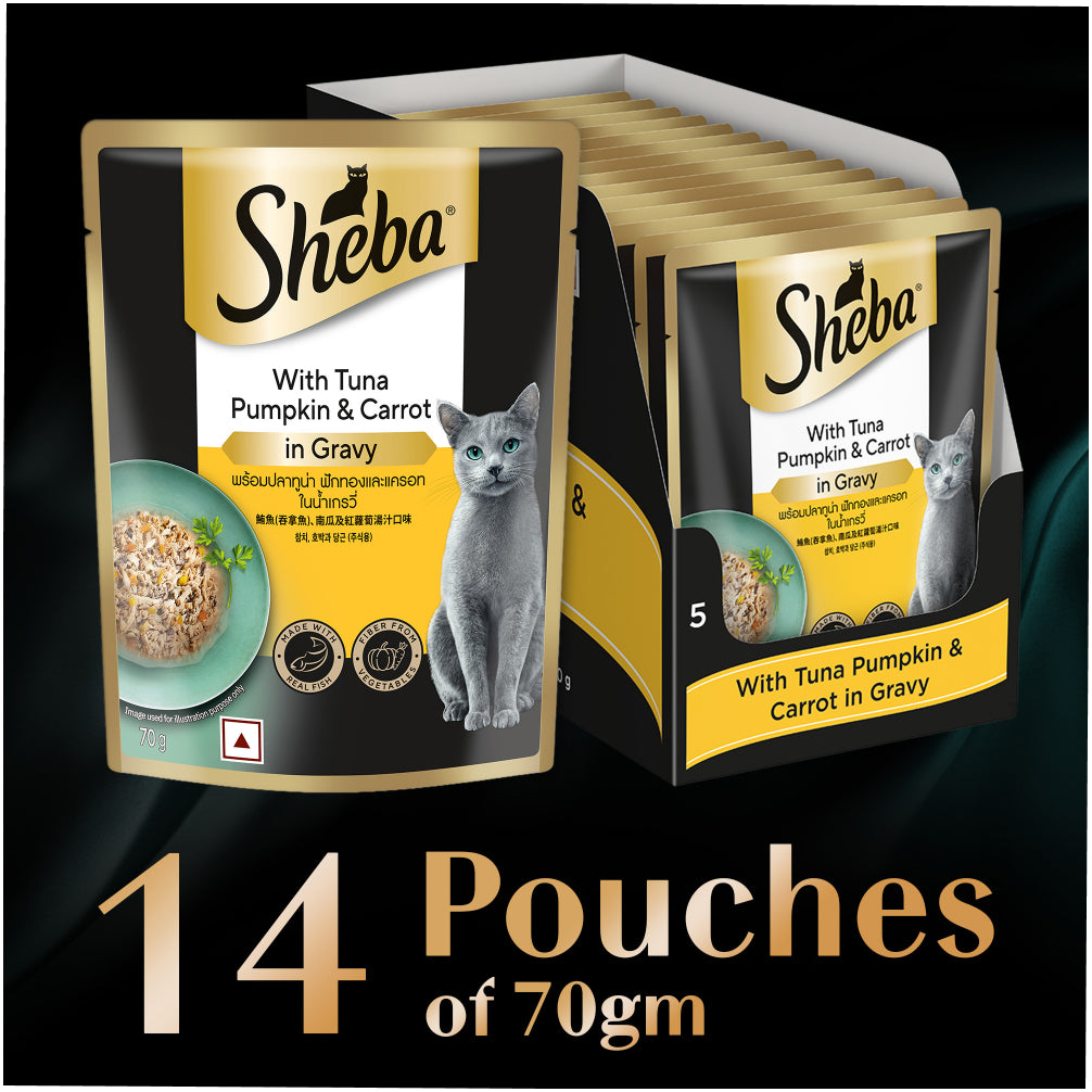 Sheba Tuna Pumpkin & Carrot In Gravy Rich Premium Adult Fine Cat Wet Food
