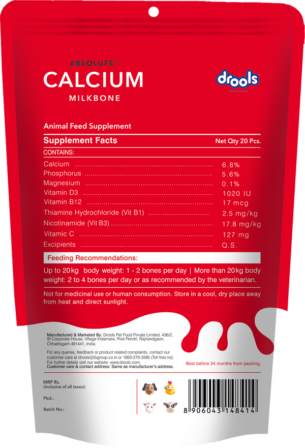 Drools Absolute Calcium Bone Pouch for Dogs