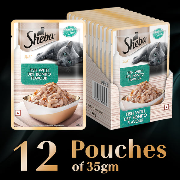 Sheba Fish with Dry Bonito Flake Premium Cat Wet Food