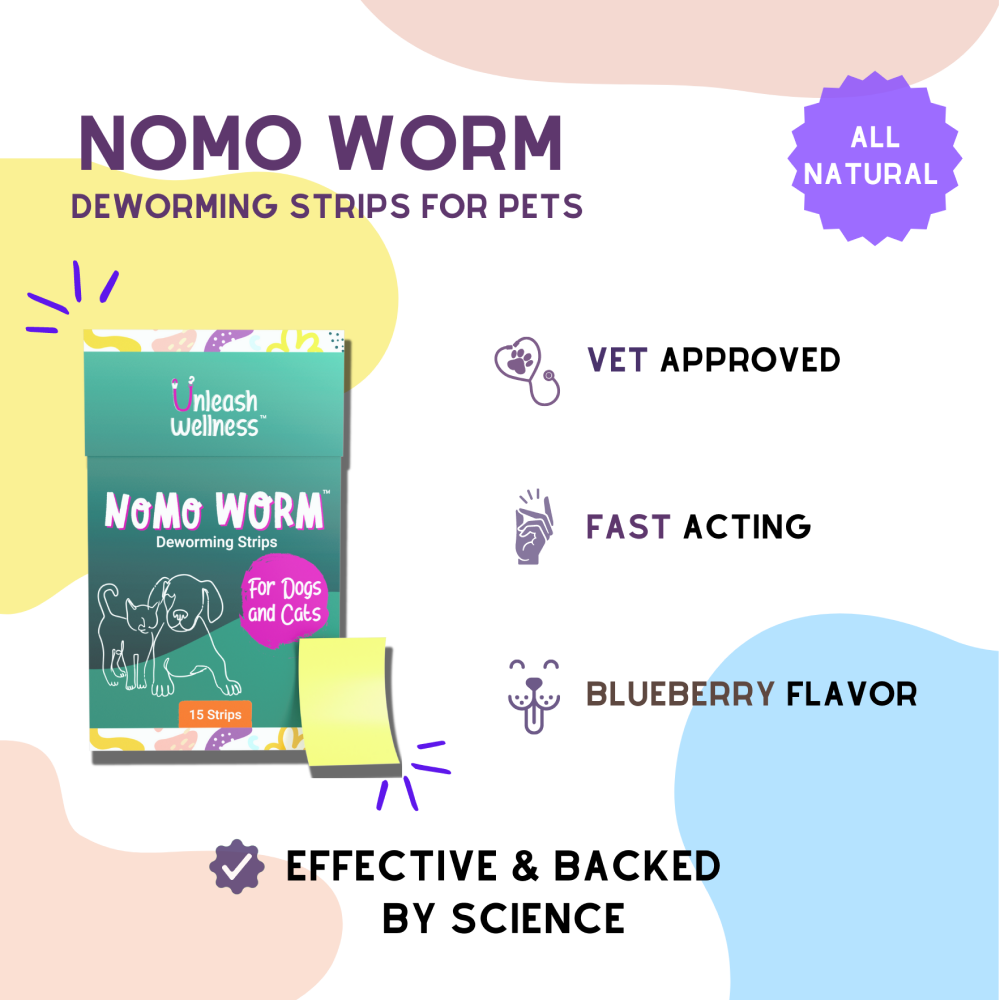 Unleash Wellness NoMo Worm Natural Deworming Strips for Dogs and Cats