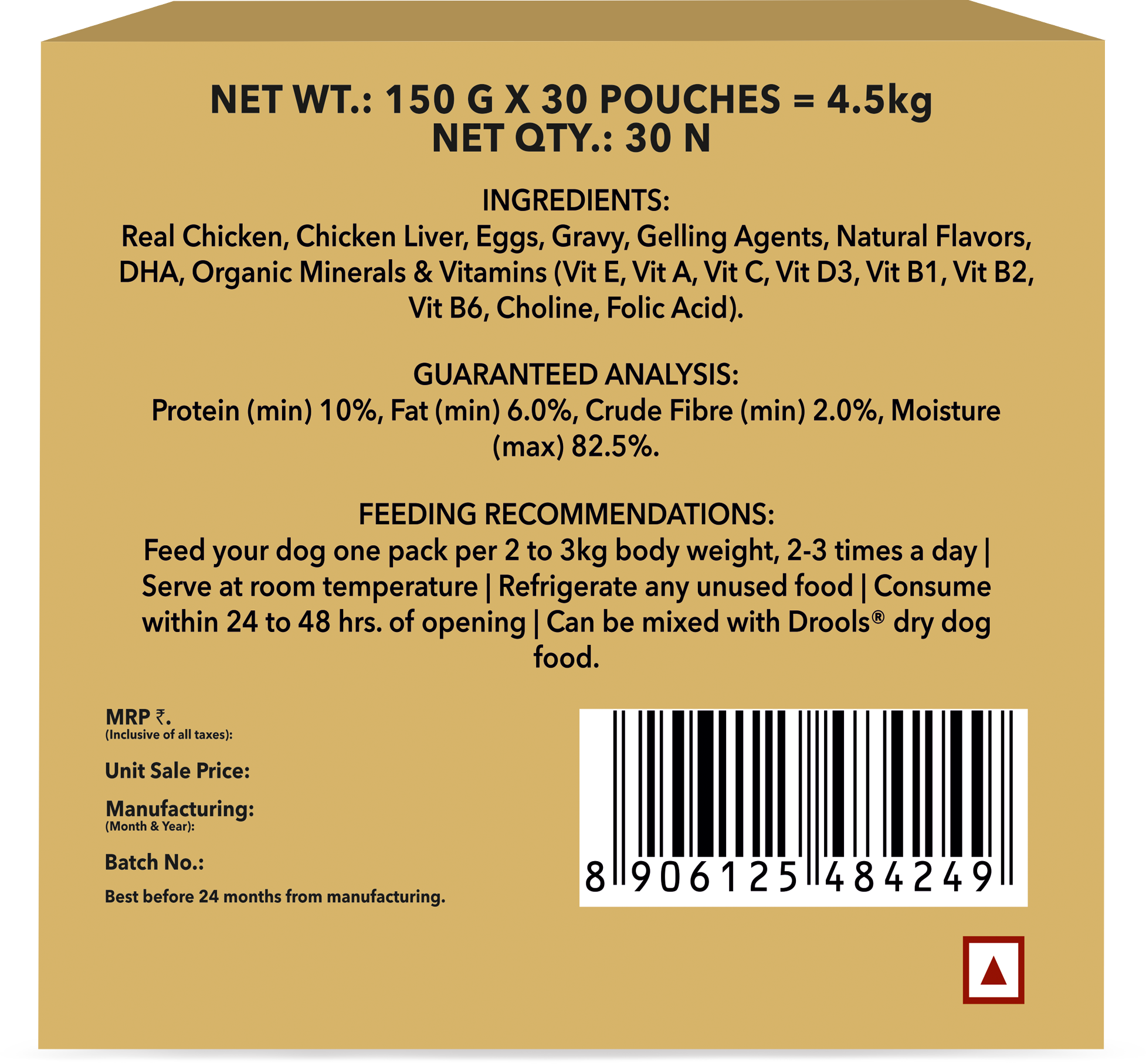 Drools Real Chicken & Chicken Liver Chunks in Gravy Puppy Dog Wet Food Dogs-Wet Food Drools