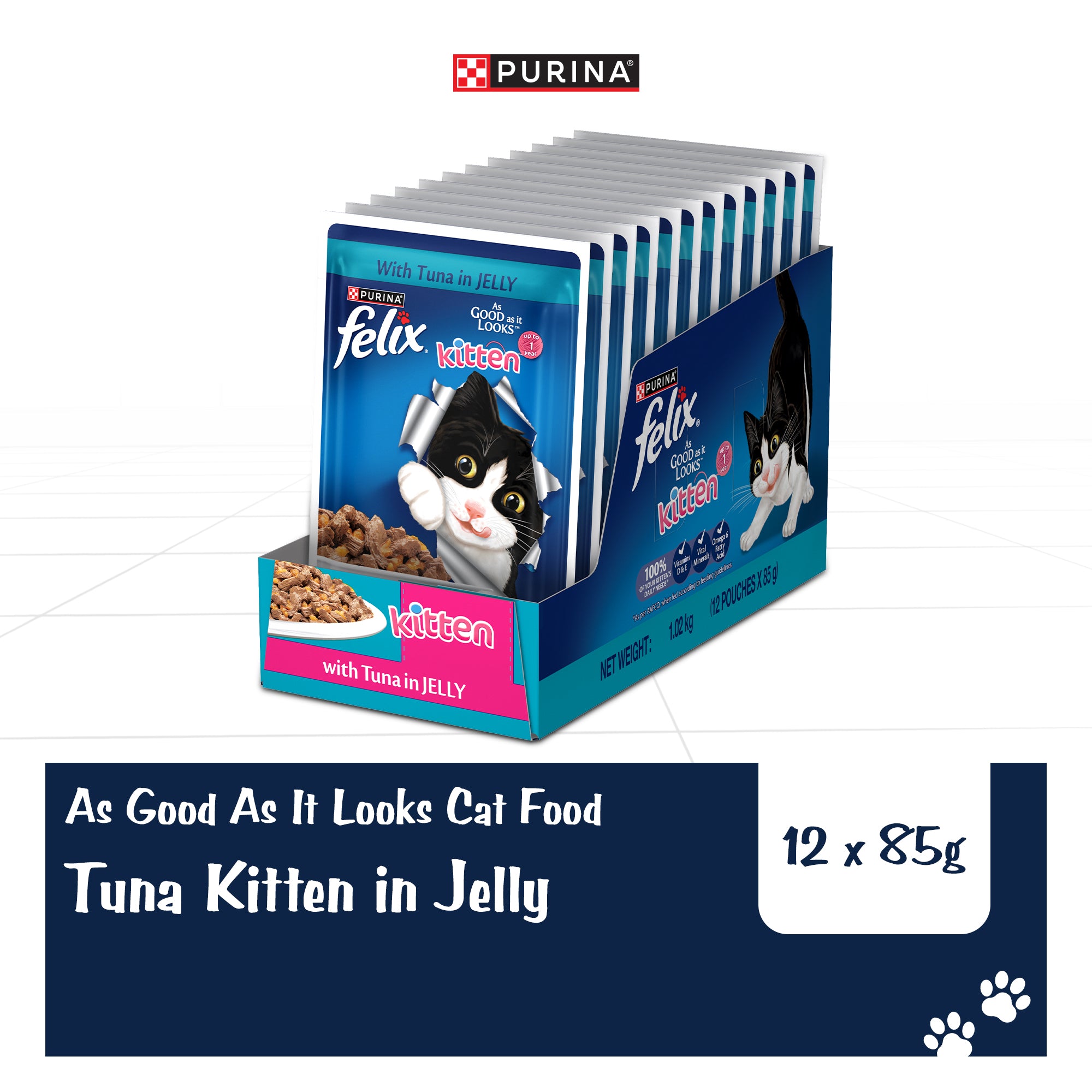 Purina Felix with Tuna in Jelly Complete and Balanced Kitten Wet Food Cats-Wet Food Felix