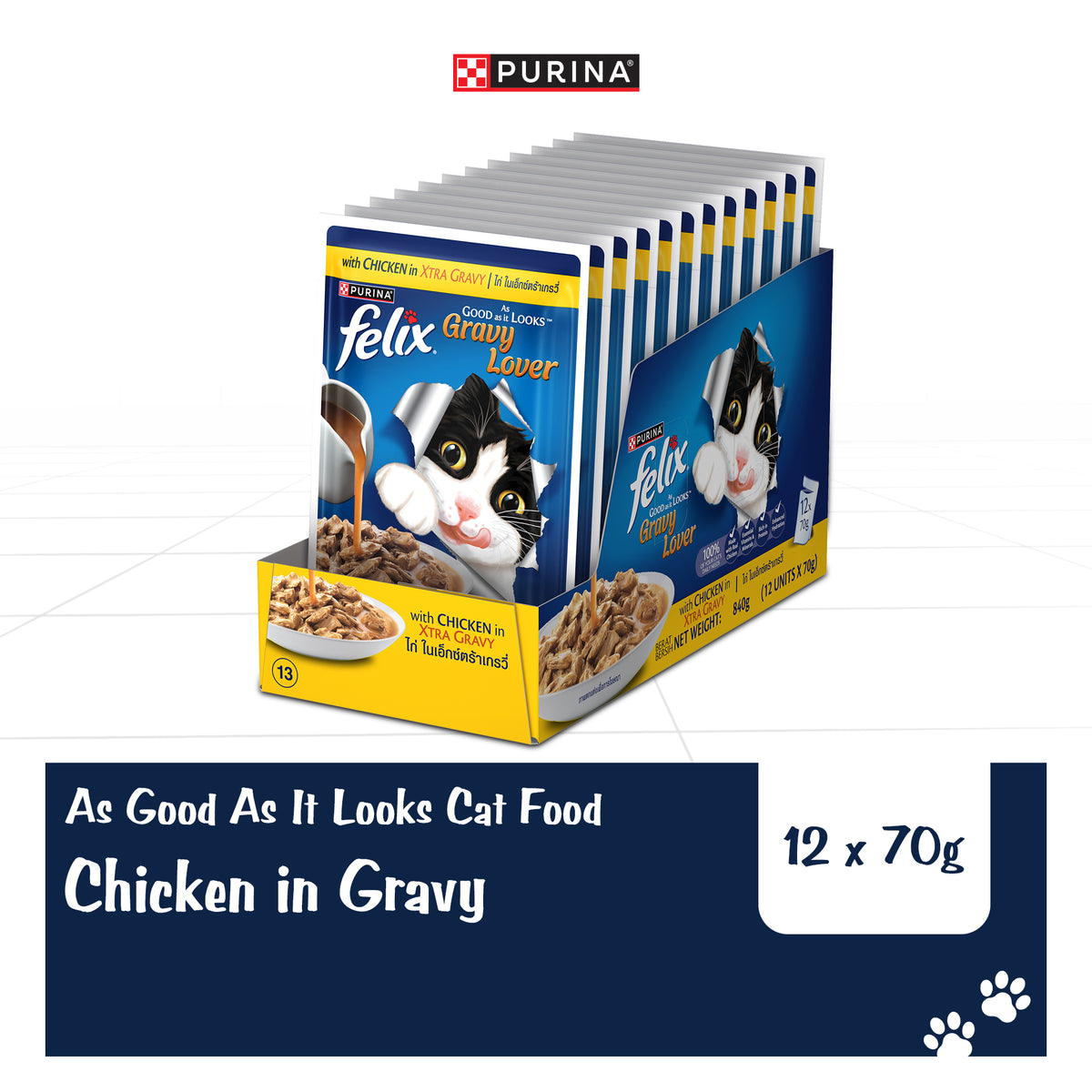Purina Felix Gravy Lover Chicken Chunks Adult Complete and Balanced Cat Wet Food Cats-Wet Food Felix