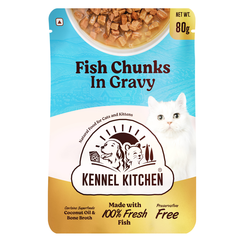 Kennel Kitchen Fish Chunks in Gravy Kitten and Adult Cat Wet Food (All Life Stage)