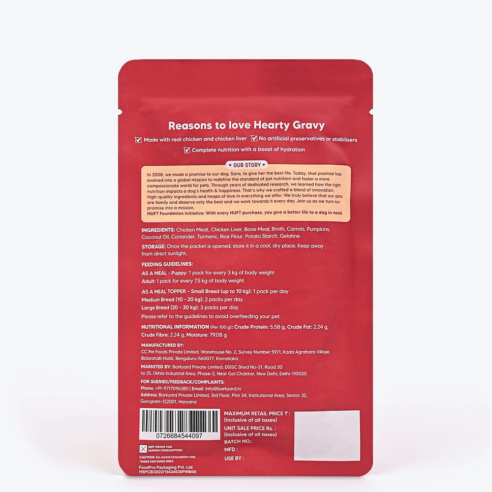HUFT Hearty Chunky Chicken & Liver In Gravy Dog Wet Food Dogs-Wet Food Heads Up for Tails