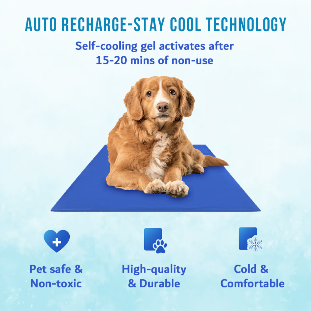 Goofy Tails Pressure Activated Cooling Mat for Dogs and Cats (Blue)