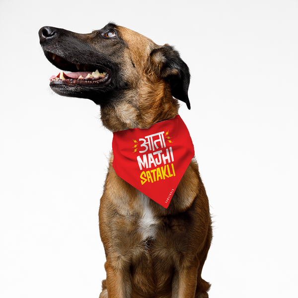 Pawsindia Ata Mazi Satakli Pet Bandana for Dogs and Cats