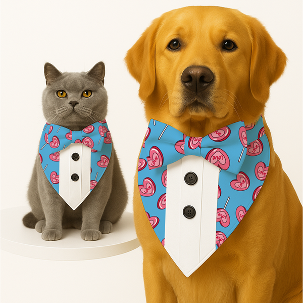 PawsIndia Valentines Edition Heart Candy Printed Tuxedo for Dogs and Cats