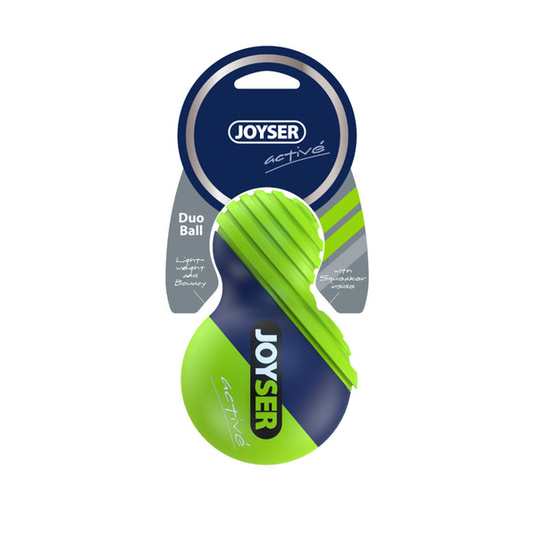 Joyser Active TPU DuoBall with Squeaker for Dogs (Green/Blue)