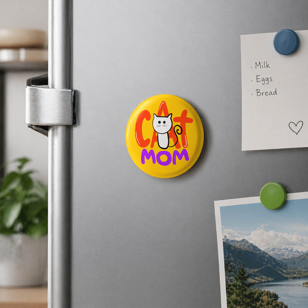 Doodlebawa 2 in 1 Cat Mom Pin Badge and Fridge Magnet