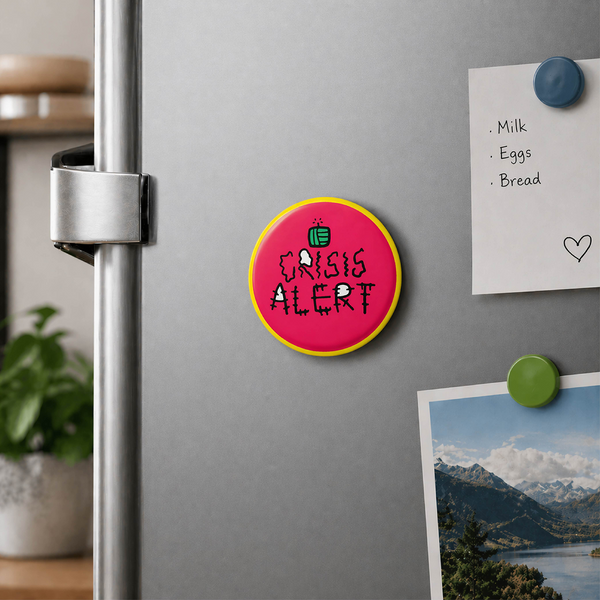 Doodlebawa 2 in 1 Crisis Alert Pin Badge and Fridge Magnet