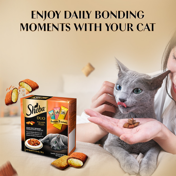 Sheba Duo Tuna & Chicken, Salmon & Tuna, Chicken & Salmon Crunchy Adult Cat Treats