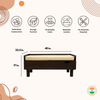 FurryLiving Hibachi Bed with Storage for Dogs (Dark Brown/Cream Cushion) Both-Furniture FurryLiving Dropship