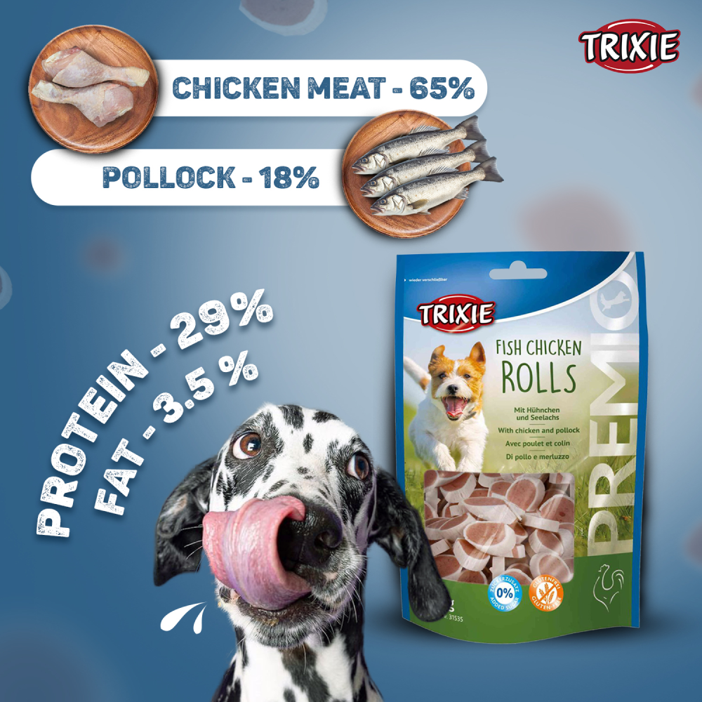 Trixie Premio Chicken Pasta and Fish and Chicken Rolls Dog Treats Combo Dog Treats + Others Trixie