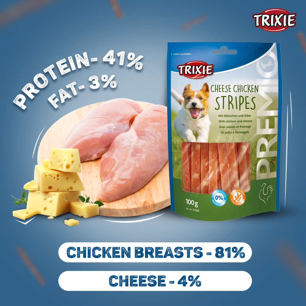 Trixie Premio Cheese Chicken Strip Dog Treats Dog Treats + Others Trixie