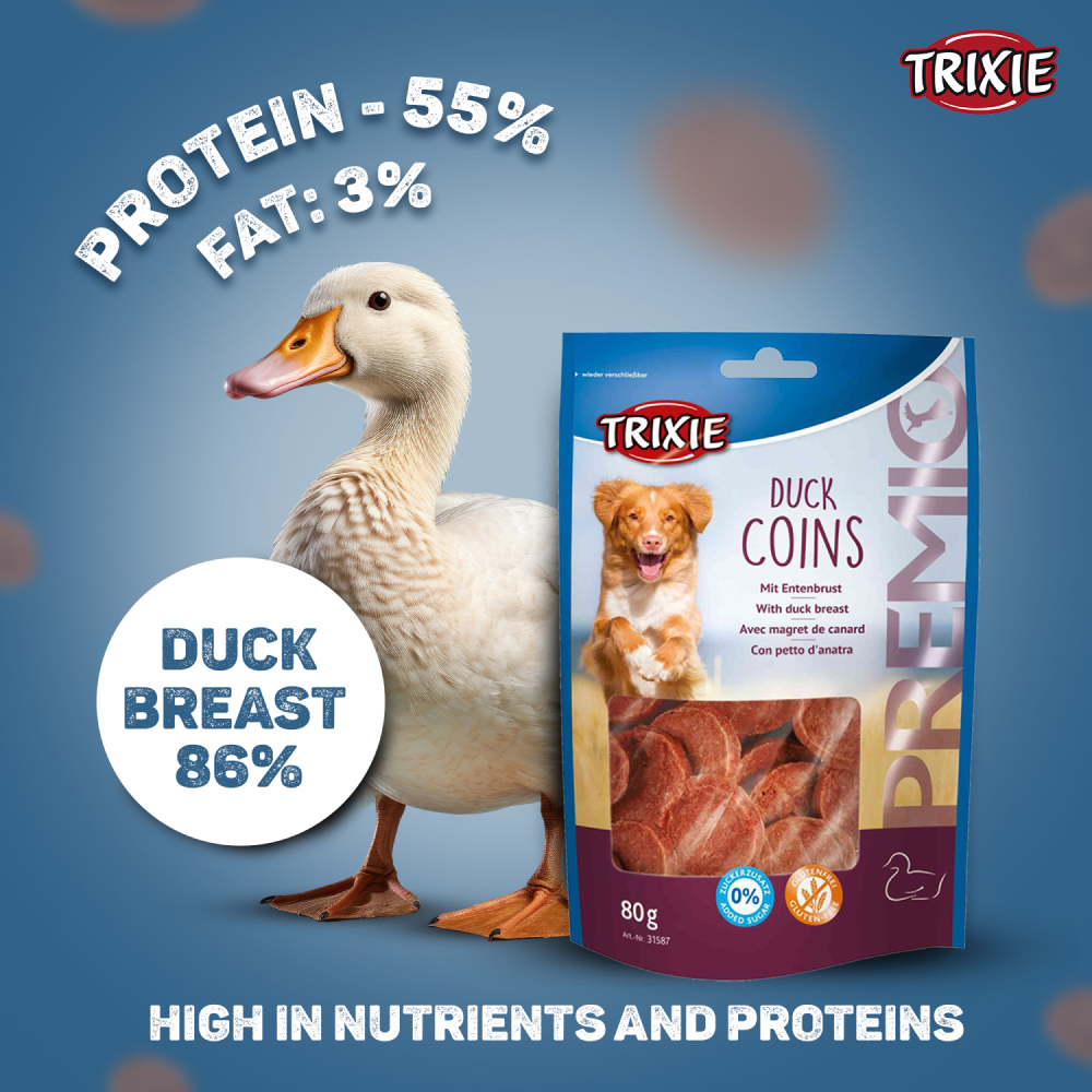 Trixie Premio Duck Coins Dog Treats