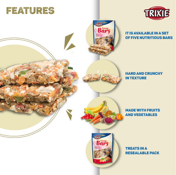 Trixie Fruits and Vegetables Energy Bars Dog Treats