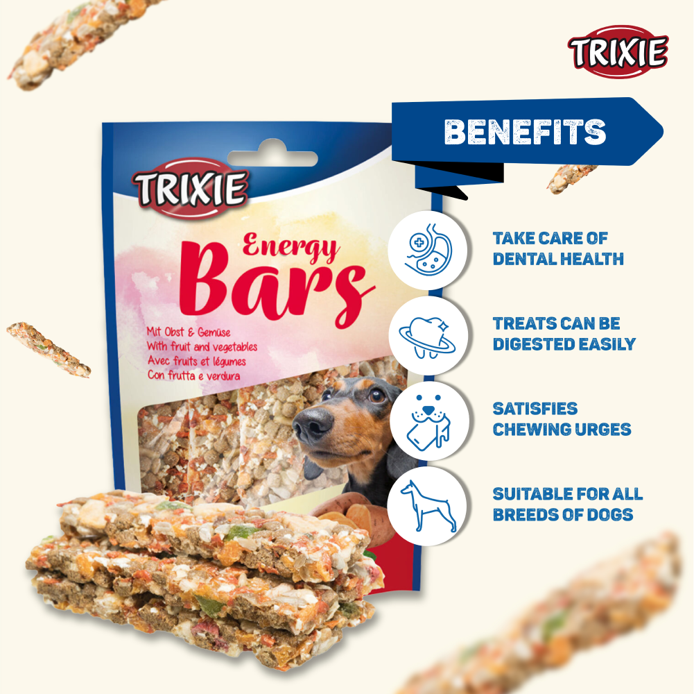 Trixie Fruits and Vegetables Energy Bars Dog Treats