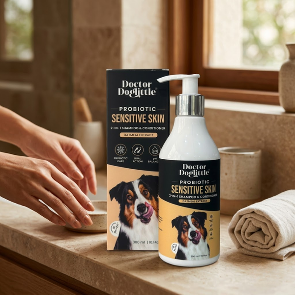 Doctor Doglittle Probiotic Sensitive Skin 2 in 1 Shampoo and Conditioner for Dogs
