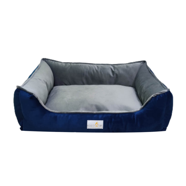 House of Furry Jenny Turkish Velvet Bolster Bed for Dogs and Cats (Multicolor)
