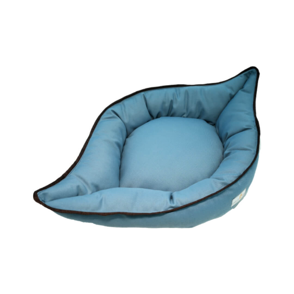 House of Furry Betty Boat Shaped 100% Linen Bolster Bed For Cats and Dogs (Sky Blue)