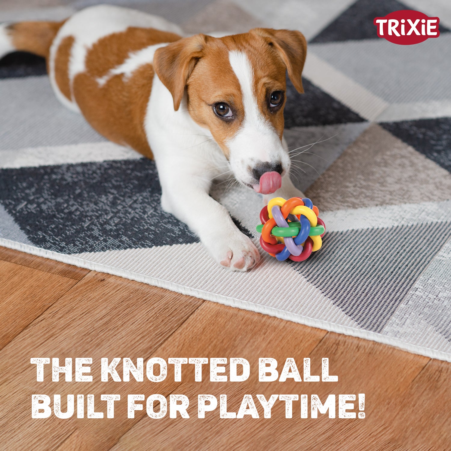 Trixie Natural Rubber Knotted Ball Chew Toy for Dogs Dogs-Toys Trixie