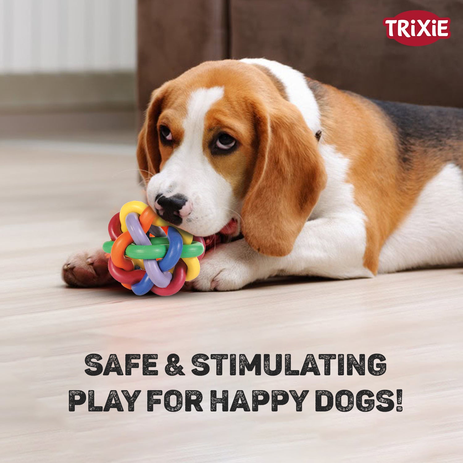 Trixie Natural Rubber Knotted Ball Chew Toy for Dogs Dogs-Toys Trixie