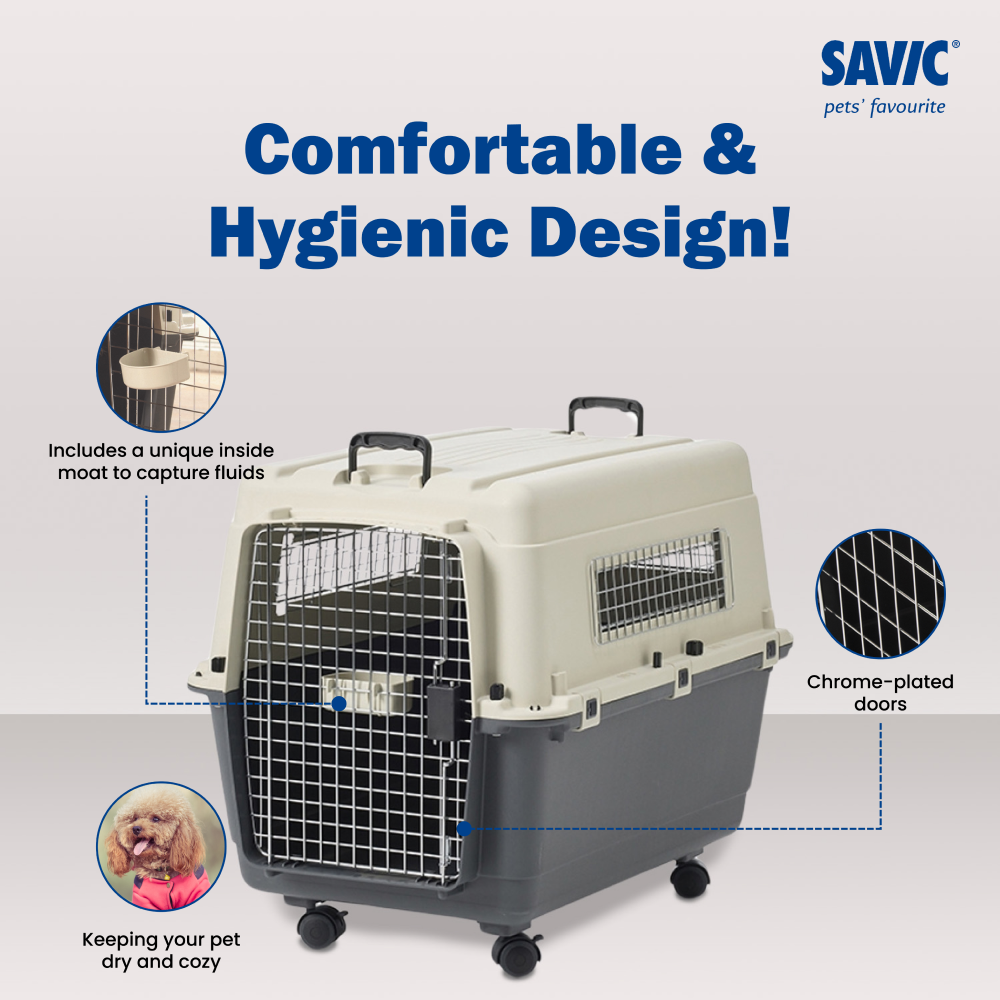 Savic Andes 5 Carrier for Dogs and Cats (Ivory) Both-Bedding, Mats & Travel Supplies Savic Dropship