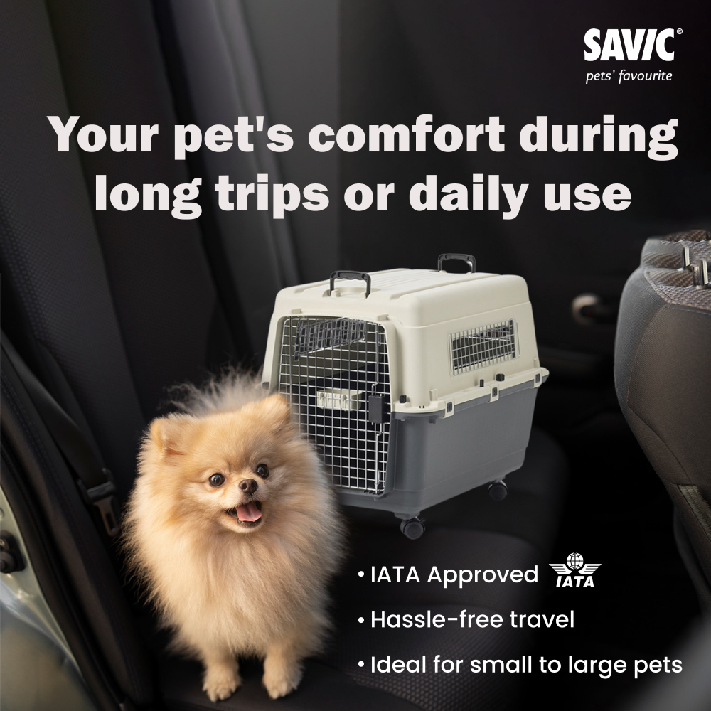 Savic Andes 5 Carrier for Dogs and Cats (Ivory) Both-Bedding, Mats & Travel Supplies Savic Dropship