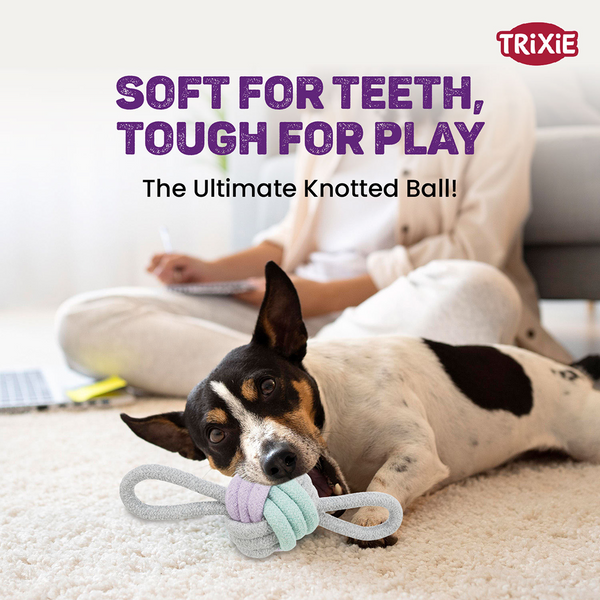 Trixie Junior Knotted Ball Rope Toy with Loops for Dogs