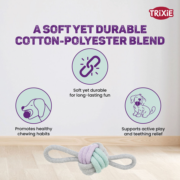 Trixie Junior Knotted Ball Rope Toy with Loops for Dogs