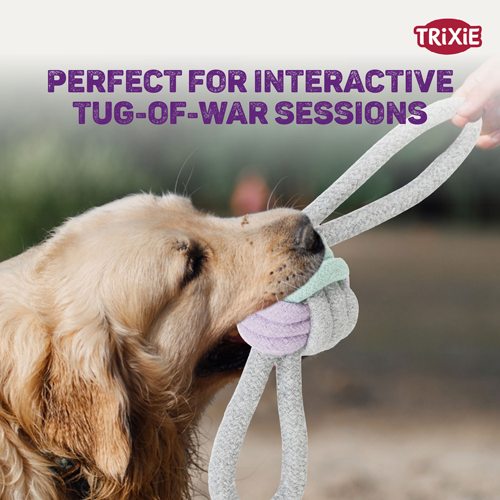 Trixie Junior Knotted Ball Rope Toy with Loops for Dogs