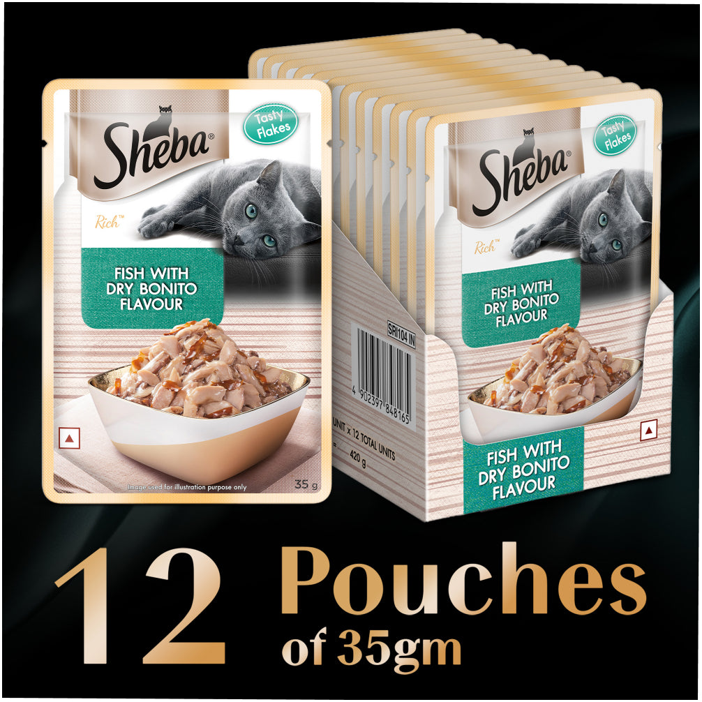 Sheba Fish with Dry Skipjack Premium Cat Wet Food