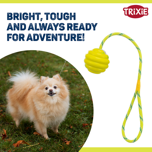 Trixie Wavy Ball on a Rope Toy for Dogs (Orange)