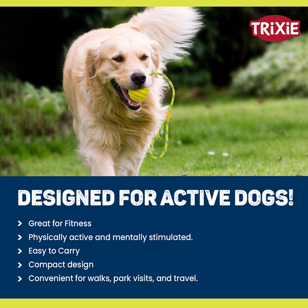 Trixie Wavy Ball on a Rope Toy for Dogs (Orange)