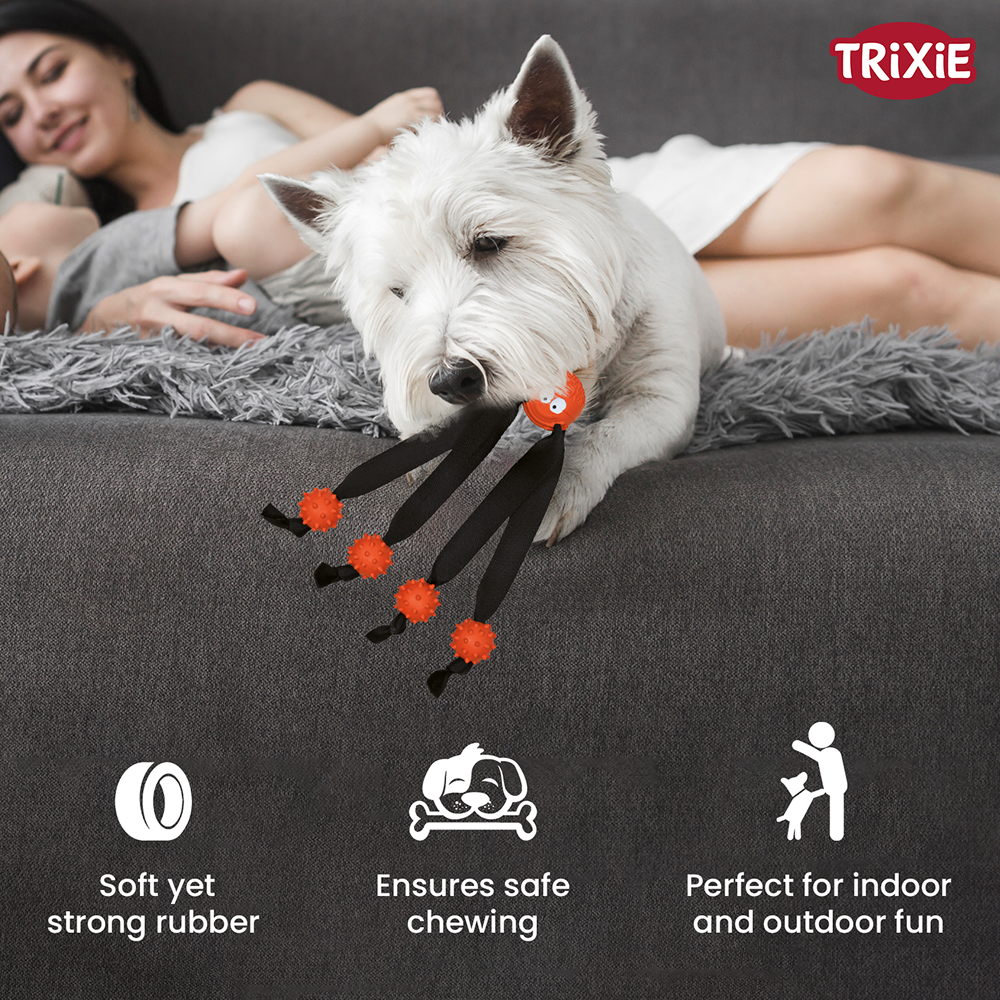 Trixie Ball with Strap Legs for Dogs (Orange)