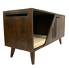 FurryLiving Benji Cabinet with Cushion for Small Dogs and Cats (Dark Brown/ Cream Cushion) Both-Furniture FurryLiving Dropship