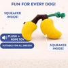 Pawgypets Mango Plush with Rope Toy for Dogs (Yellow) Dogs-Toys Pawgypets Dropship