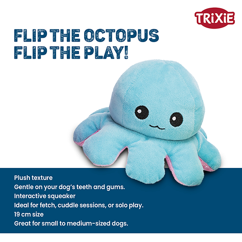 Trixie Reversible Octopus Plush Toy for Dogs (Yellow)