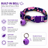Talking Dog Club Everyday Collar with Sea Horse Bell for Cats (Navy/Purple) Cats-Collar, Leashes, harnesses Talking Dog Club Dropship