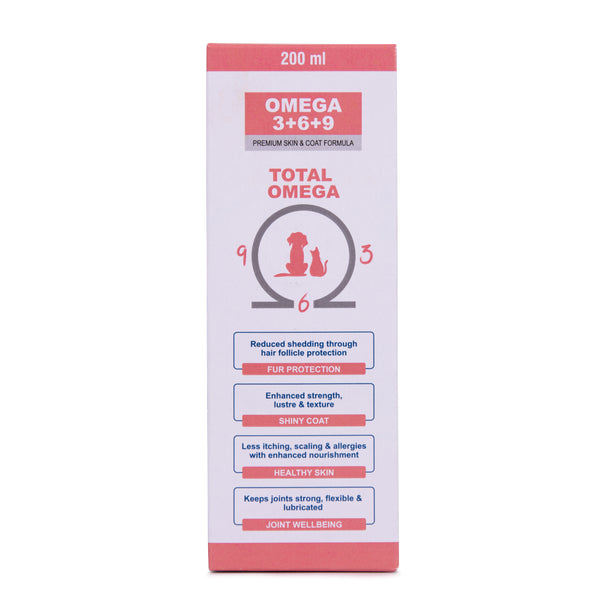 Pet360 Omega 3+6+9 Fur & Coat Control Salmon & Flax Oil for Dogs & Cats