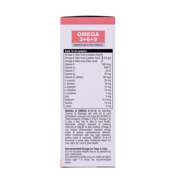 Pet360 Omega 3+6+9 Fur & Coat Control Salmon & Flax Oil for Dogs & Cats