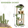 Furrlovers Cactus Multi Level Cat Tree with Condo Hammock Perch & Scratching Posts (Green) Cats-Toys Furrlovers Dropship